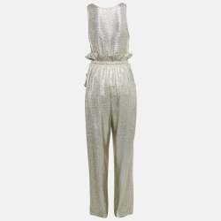 Balmain Metallic Jersey Pant & Top Set M