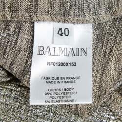 Balmain Metallic Jersey Pant & Top Set M