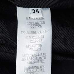 Pre Owned Balmain Black Basketweave Cotton Double Breasted Blazer S