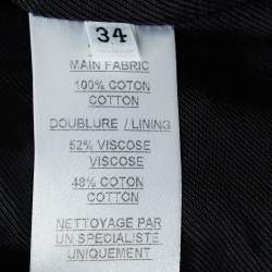 Pre Owned Balmain Black Basketweave Cotton Double Breasted Blazer S