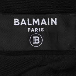 Pre Owned Balmain Black Wool One Buttoned Blazer XS
