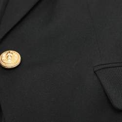 Pre Owned Balmain Black Wool One Buttoned Blazer XS