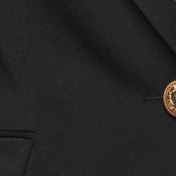 Pre Owned Balmain Black Wool One Buttoned Blazer XS