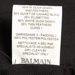 Pre Owned Balmain Black Synthetic Quilted Biker Jacket L