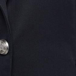 Pre Owned Balmain Navy Blue Cotton Single Breasted Blazer L