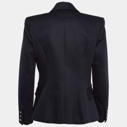 Pre Owned Balmain Navy Blue Cotton Single Breasted Blazer L