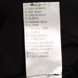 Pre Owned Balmain Black Reptile Crystal Embellished Jersey Plunging Neck Maxi Dress S