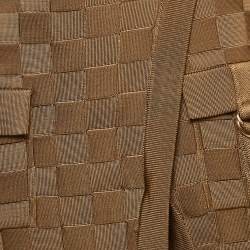 Pre Owned Balmain Brown Woven Patterned Jersey Pocket Detail Midi Skirt S