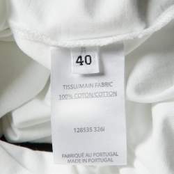 Pre Owned Balmain White Logo Print Cotton Sleeveless T-Shirt M