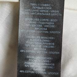 Pre Owned Balmain Ivory Wool Double Breasted Blazer XL