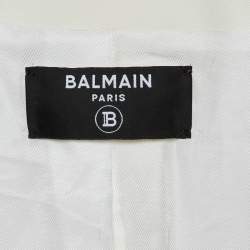 Pre Owned Balmain Ivory Wool Double Breasted Blazer XL