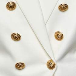 Pre Owned Balmain Ivory Wool Double Breasted Blazer XL