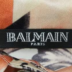 Balmain Multicolor Printed Satin Silk Shirt S