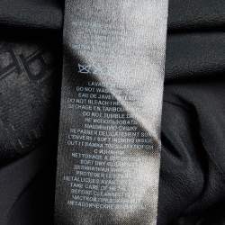 Pre Owned Balmain Black Logo Jacquard Silk Blend Palazzo Pants L