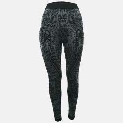 Balmain Black Jacquard Jersey Leggings S