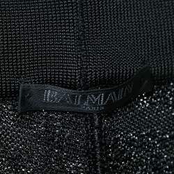 Balmain Black Jacquard Jersey Leggings S