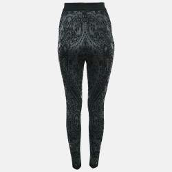 Balmain Black Jacquard Jersey Leggings S