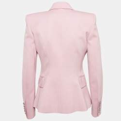 Pre Owned Balmain Pink Gabardine Double Breasted Blazer M