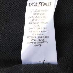 Balmain Black Mohair Wool Double Breasted Long Coat L