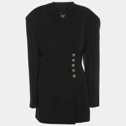Balmain Black Wool Buttoned Front Blazer M
