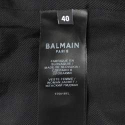 Balmain Black Wool Buttoned Front Blazer M