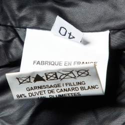 Pre Owned Balmain Black Nylon Zip-Up Quilted Down Jacket M