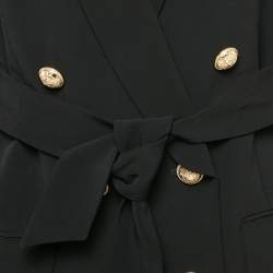 Pre Owned Balmain Black Crepe Double Breasted Blazer M