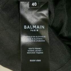 Pre Owned Balmain Black Crepe Double Breasted Blazer M