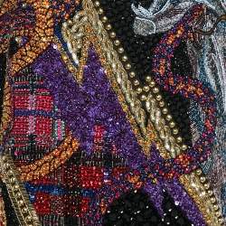 Balmain Black Beads and Sequin Embellished Silk Mini Shift Dress M