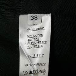 Pre Owned Balmain Black/White Stripe Cotton Blend Open Front Blazer M