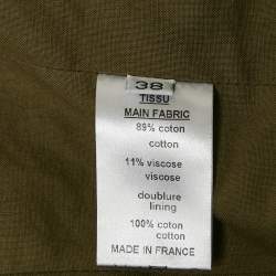 Pre Owned Balmain Olive Green Tweed Zipper Detail Jacket M