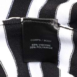 Balmain Black/White Striped Knit Fabric Crew Neck Sweater M