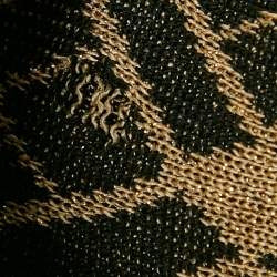 Balmain Black/Gold Patterned Lurex Knit Jumper M