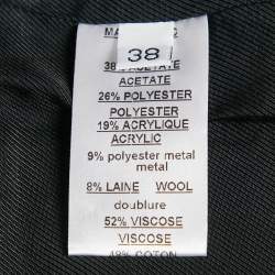 Pre Owned Balmain Black/Gold Brocade Double Breasted Blazer M