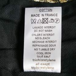 Pre Owned Balmain Black/Gold Brocade Double Breasted Blazer M