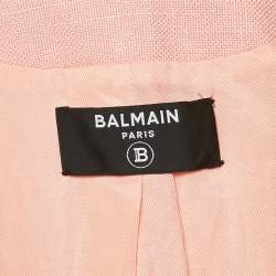 Pre Owned Balmain Pink Crepe Double Breasted Blazer S