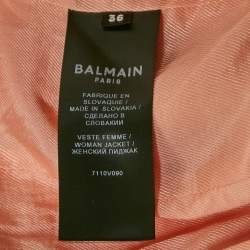Pre Owned Balmain Pink Crepe Double Breasted Blazer S