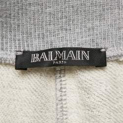 Balmain Grey Knit Zip and Puffer Detail Trackpants M