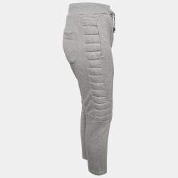 Balmain Grey Knit Zip and Puffer Detail Trackpants M