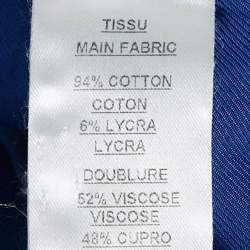 Pre Owned Balmain Blue Cotton Button Detail Single Breasted Blazer M