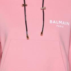 Balmain Pink Cotton Hoodie M