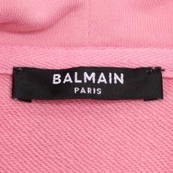 Balmain Pink Cotton Hoodie M