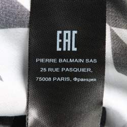 Balmain Monochrome Houndstooth Print Poplin Button Front Shirt L