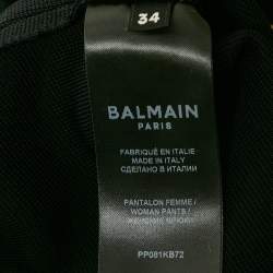 Balmain Black Jersey Wide-Leg Pants S