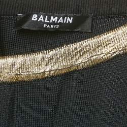 Balmain Black Jersey Wide-Leg Pants S