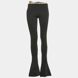 Balmain Black Jersey Wide-Leg Pants S