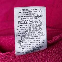 Pre Owned Balmain Fuchsia Pink Jacquard Knit Button Detail Mini Dress S