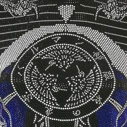 Balmain Blue/Multicolor Studded Mini Bodycon Dress M