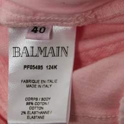 Balmain Pink Denim Button Detail Jeans M Waist 28"