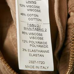 Balmain Beige Gabardine Long Zip-Up Jacket S